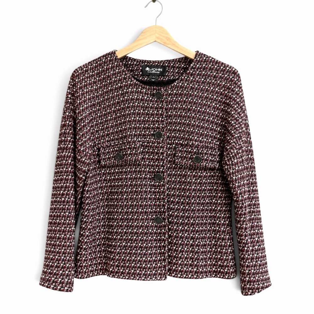 St John Couture Knit Jacket Crystal Buttons
